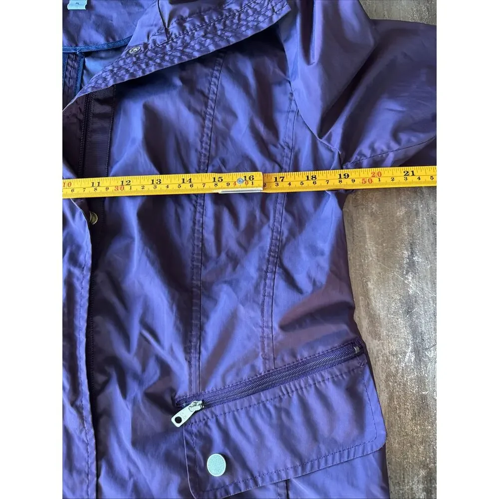 Cole Haan Signature Rain Jacket Womens Petite L Maroon Packable Lightweight EC - Picture 5 of 8